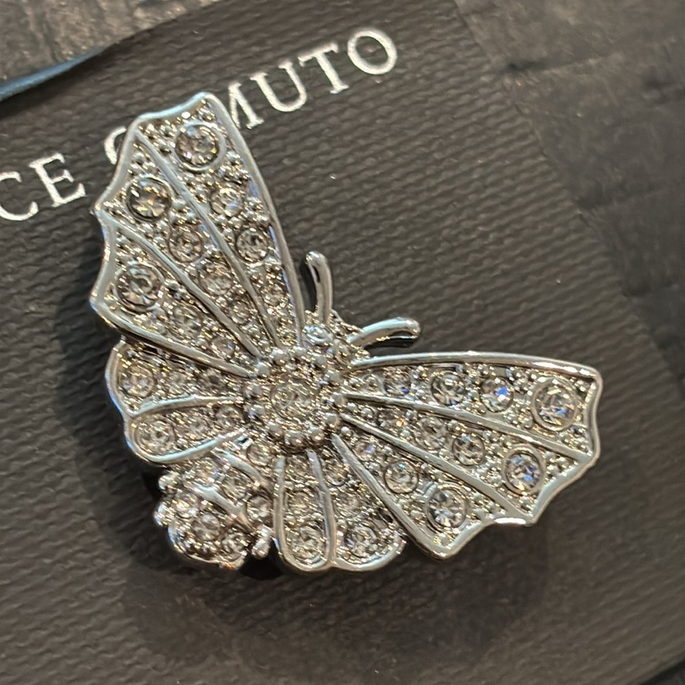 NWT Vince Camuto Silver Butterfly Rhinestone Brooch